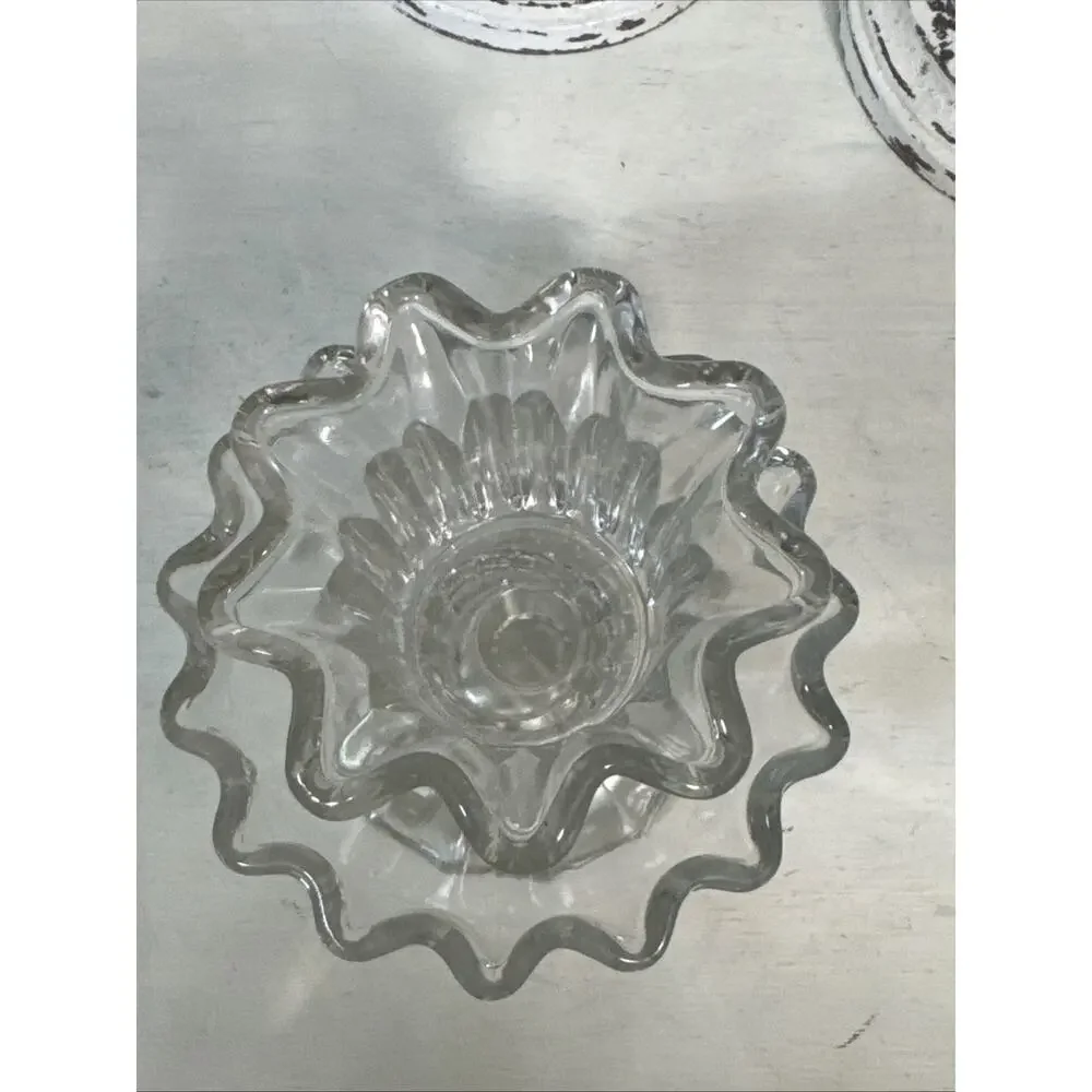 Vintage Partylite Chantilly Crystal Votive Candle Holder Pair P0315 New With Box